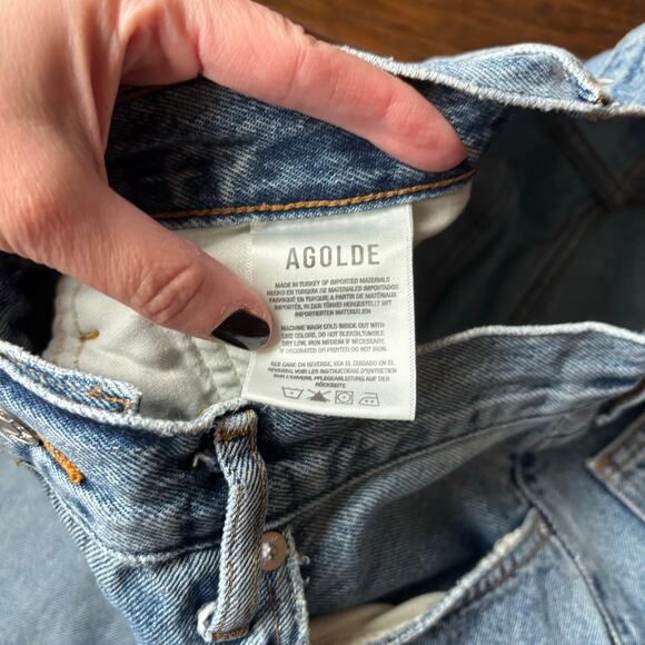 Agolde 90’s Pinch Waist High Rise Straight Jeans Navigate Sz 28 - Picture 11 of 12